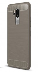 Накладка силиконовая для LG G7 ThinQ карбон сталь серая