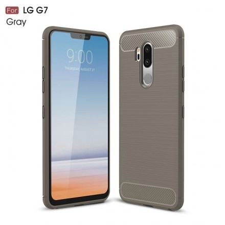 Накладка силиконовая для LG G7 ThinQ карбон сталь серая