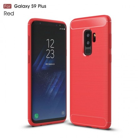 Накладка силиконовая для Samsung Galaxy S9 Plus G965 карбон сталь красная