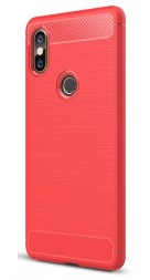 Накладка силиконовая для Xiaomi Mi Mix 2S карбон сталь красная