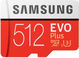 Карта памяти Samsung Micro SD EVO Plus 512Gb Class 10 с адаптером SD MB-MC512HA/RU