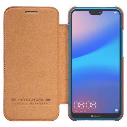 Чехол-книжка Nillkin Qin Leather Case для Huawei P20 Lite 2018 / Nova 3E коричневый