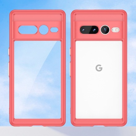 Накладка пластиковая для Google Pixel 7 Pro с силиконовой окантовкой красная
