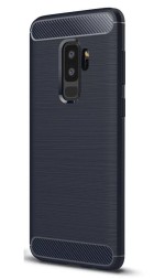 Накладка силиконовая для Samsung Galaxy S9 Plus G965 карбон сталь синяя