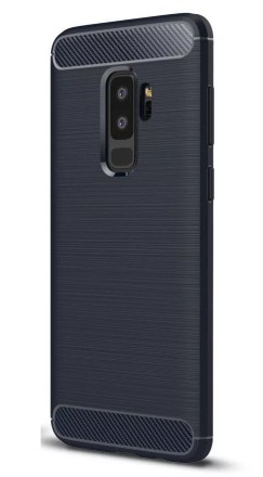 Накладка силиконовая для Samsung Galaxy S9 Plus G965 карбон сталь синяя