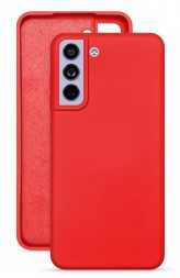 Накладка силиконовая Silicone Cover для Samsung Galaxy S21 FE G990 красная