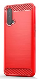 Накладка силиконовая для OnePlus Nord CE 5G карбон сталь красная