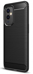Накладка силиконовая для OnePlus 9 карбон сталь чёрная