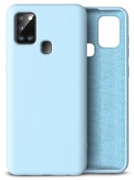 Накладка силиконовая Silicone Cover для Samsung Galaxy A21s A217 голубая