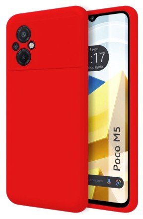 Накладка силиконовая Silicone Cover для Poco M5 красная