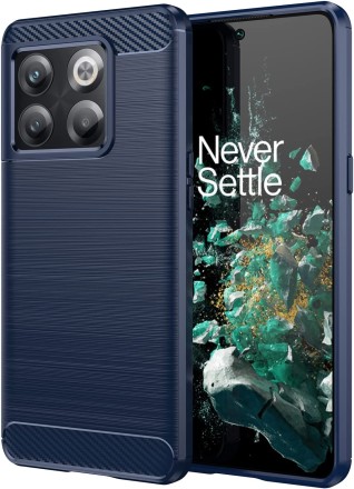 Накладка силиконовая для OnePlus 10T / OnePlus Ace Pro карбон сталь синяя