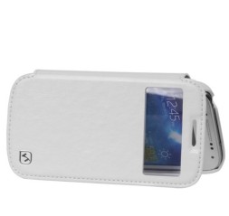 Чехол HOCO Leather Case Crystal View для Samsung Galaxy S4 mini i9190/9192/9195 White с окном
