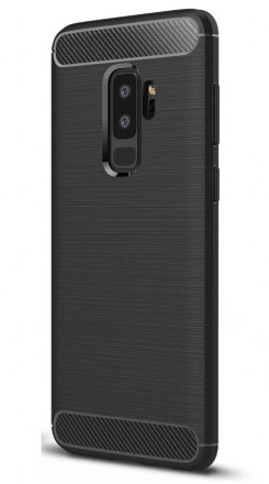 Накладка силиконовая для Samsung Galaxy S9 Plus G965 карбон сталь черная