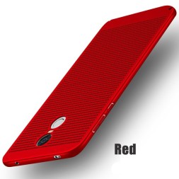 Накладка пластиковая для Xiaomi Redmi Note 4X с перфорацией красная