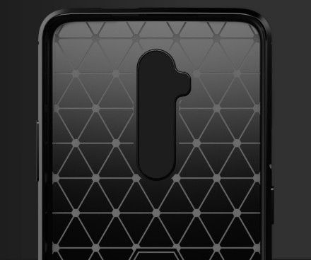 Накладка силиконовая для OnePlus 7T Pro карбон сталь чёрная