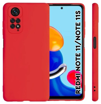 Накладка силиконовая Silicone Cover для Xiaomi Redmi Note 11 / Xiaomi Redmi Note 11S красная