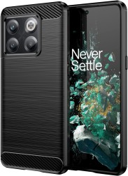 Накладка силиконовая для OnePlus 10T / OnePlus Ace Pro карбон сталь чёрная