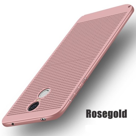 Накладка пластиковая для Xiaomi Redmi Note 4X с перфорацией розовое золото