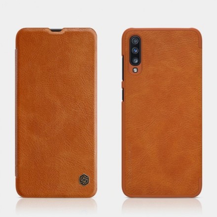 Чехол-книжка Nillkin Qin Leather Case для Samsung Galaxy A70 A705 коричневый