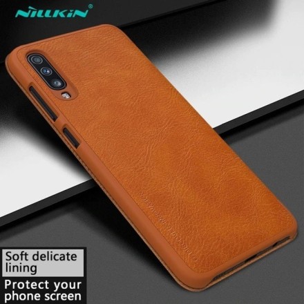 Чехол-книжка Nillkin Qin Leather Case для Samsung Galaxy A70 A705 коричневый