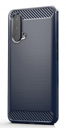 Накладка силиконовая для OnePlus Nord CE 5G карбон сталь синяя