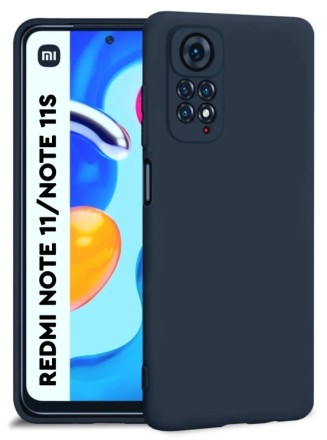 Накладка силиконовая Silicone Cover для Xiaomi Redmi Note 11 / Xiaomi Redmi Note 11S синяя