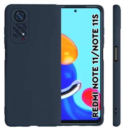 Накладка силиконовая Silicone Cover для Xiaomi Redmi Note 11 / Xiaomi Redmi Note 11S синяя