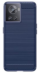Накладка силиконовая для OnePlus Ace / OnePlus 10R карбон сталь синяя