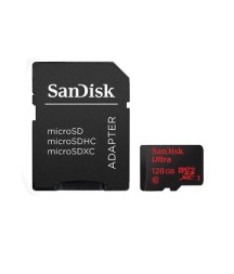 Карта памяти SANDISK Micro SD Ultra 128Gb Class 10 с адаптером SD