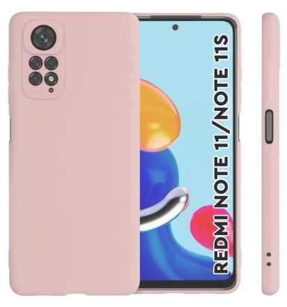 Накладка силиконовая Silicone Cover для Xiaomi Redmi Note 11 / Xiaomi Redmi Note 11S пудровая