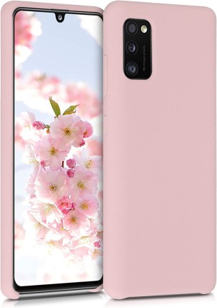 Накладка силиконовая Silicone Cover для Samsung Galaxy A41 A415 розовая