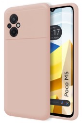 Накладка силиконовая Silicone Cover для Xiaomi Poco M5 пудровая