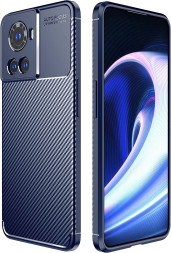 Накладка силиконовая для OnePlus Ace / OnePlus 10R под карбон синяя