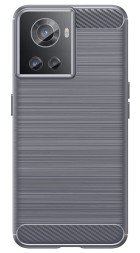 Накладка силиконовая для OnePlus Ace / OnePlus 10R карбон сталь серая