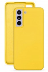 Накладка силиконовая Silicone Cover для Samsung Galaxy S21 FE G990 жёлтая