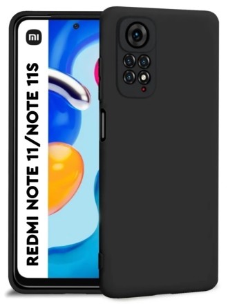 Накладка силиконовая Silicone Cover для Xiaomi Redmi Note 11 / Xiaomi Redmi Note 11S чёрная