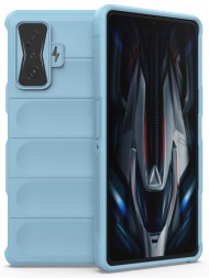 Накладка силиконовая для Xiaomi Poco F4 GT противоударная голубая