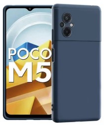 Накладка силиконовая Silicone Cover для Xiaomi Poco M5 тёмно-синяя