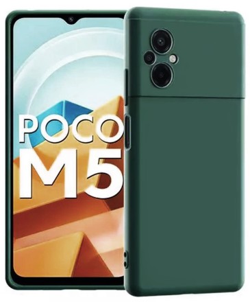 Накладка силиконовая Silicone Cover для Poco M5 зелёная