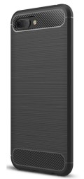 Накладка силиконовая для Huawei Honor 10 карбон сталь черная