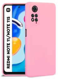 Накладка силиконовая Silicone Cover для Xiaomi Redmi Note 11 / Note 11S розовая