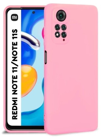 Накладка силиконовая Silicone Cover для Xiaomi Redmi Note 11 / Xiaomi Redmi Note 11S розовая