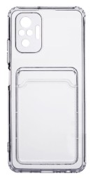 Накладка силиконовая Clear Case для Xiaomi Redmi Note 10 Pro с кардхолдером прозрачная
