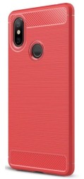 Накладка силиконовая для Xiaomi Mi 8 SE карбон сталь красная