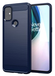 Накладка силиконовая для OnePlus Nord N10 5G карбон сталь синяя
