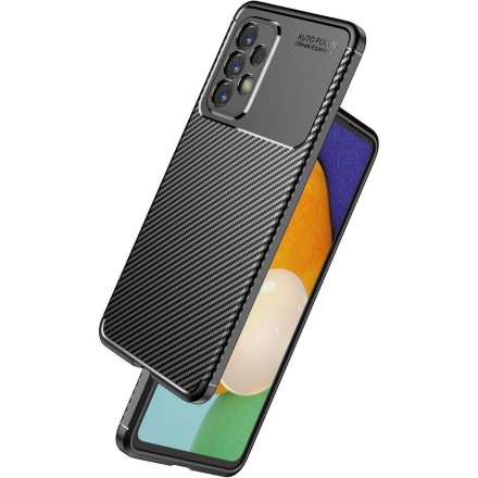 Накладка силиконовая для Samsung Galaxy A53 5G A536 под карбон чёрная