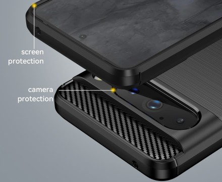 Накладка силиконовая для Google Pixel 8 Pro карбон сталь черная