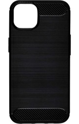 Накладка силиконовая для Apple iPhone 13 карбон сталь чёрная