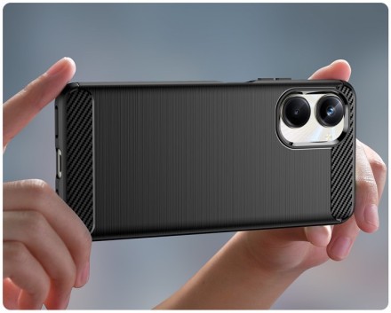 Накладка силиконовая для Realme 10 Pro 5G карбон сталь чёрная