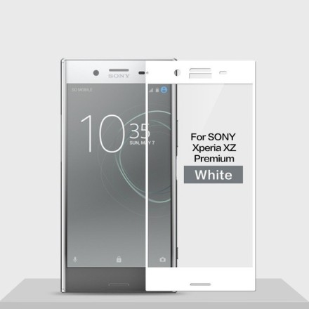Защитное стекло для Sony Xperia XZ Premium полноэкранное белое 3D